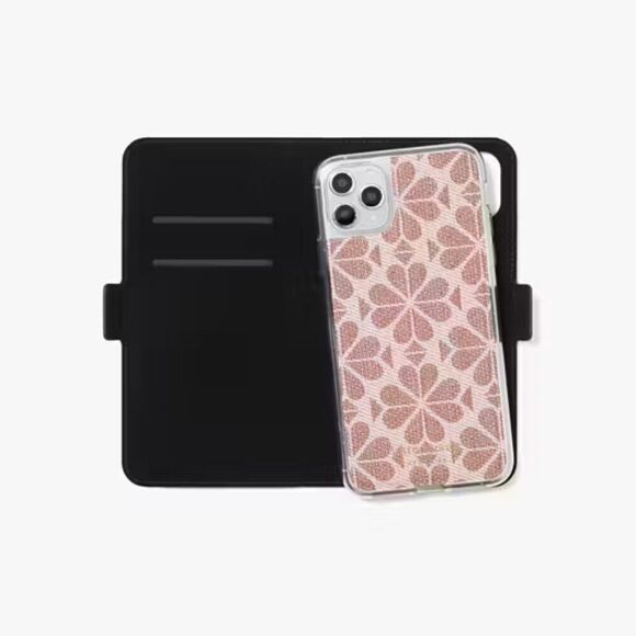 Kate Spade Flower Coated Canvas iPhone 11 Pro Max Magnetic Wrap Folio Cell Case - Picture 2 of 15